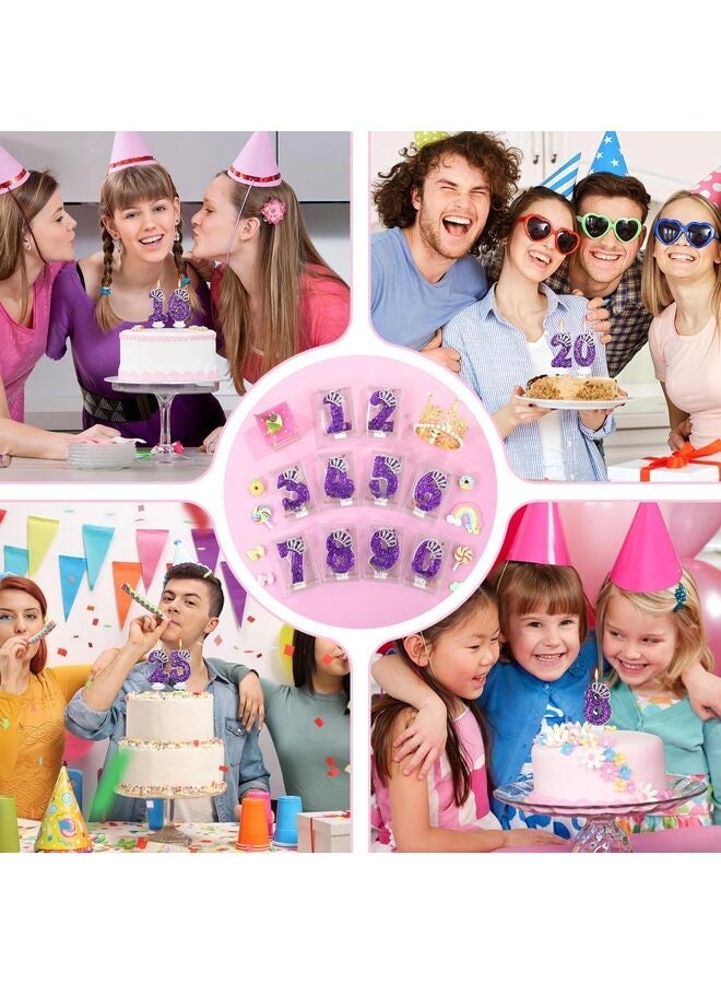 LAMAY Numeric birthday candles, including crown number candles, luxurious cake decorations, suitable for parties, weddings, anniversaries, family gatherings, children and adults (purple 2). - Image 5