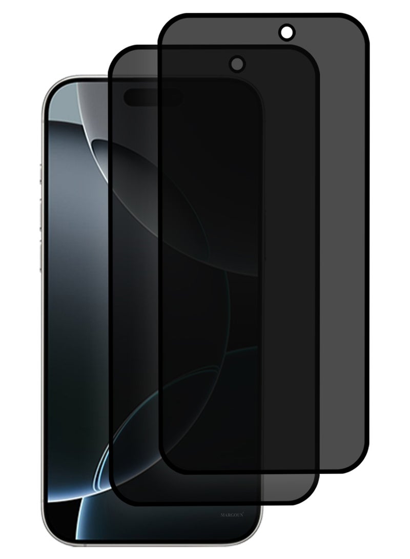 DUSALA 2 PCS of Premium Privacy Screen Protector for iPhone 17 Pro Max, Anti-Spy Tempered Glass HD Clear View Easy Installation Clear Black - Image 3