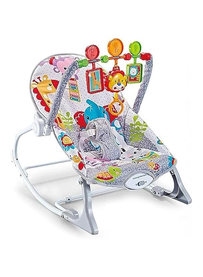 Gonice Baby Rocking Chair Baby Multi-Function Music Vibration Rocking Bed Lightweight Foldable Children Rocking Rocking Chair To Coax Baby Recliner, Grey, Travel Garment Bag - Image 4