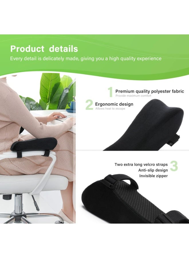Chair Ergonomic Armrest Pads Elbow Pillow Pressure Relief Office Chair Gaming Chair armrest with Memory Foam armrest Pads 2-Piece Set of Chair (Memory Foam) - Image 4