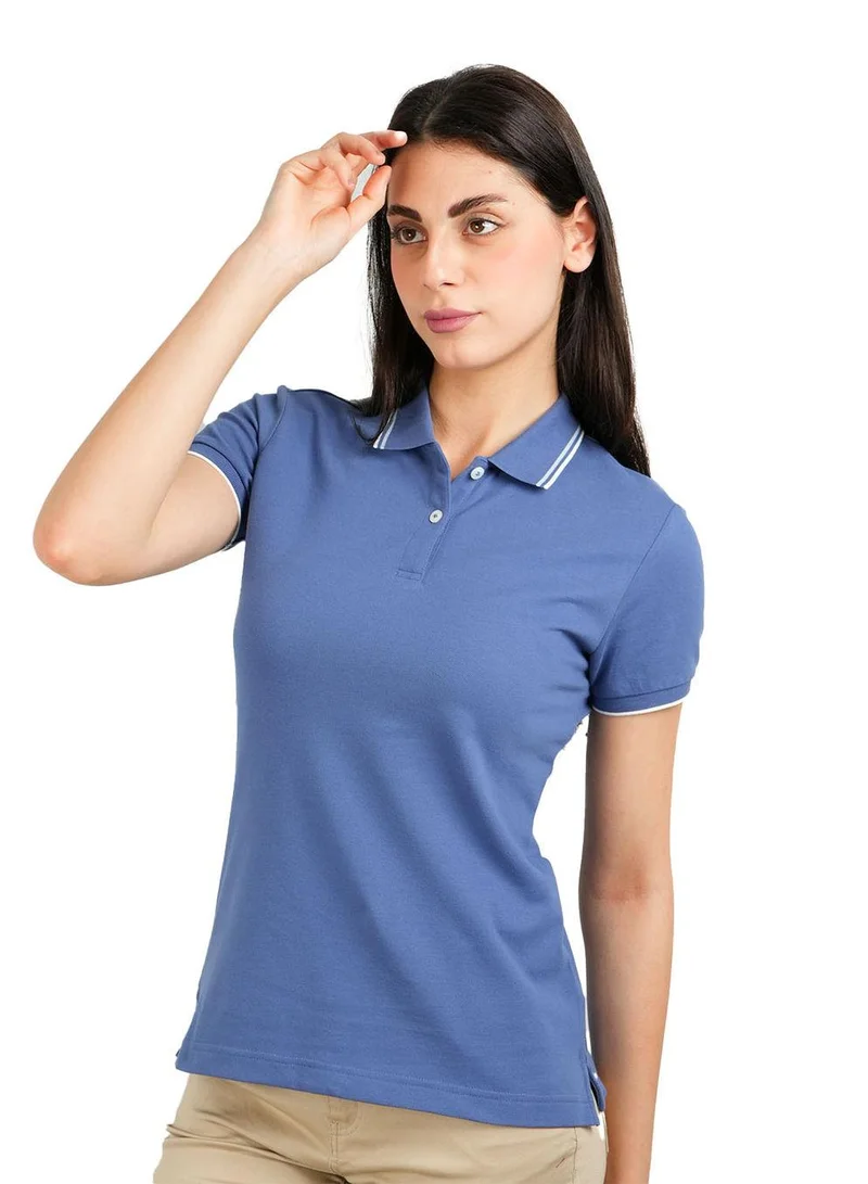 GIORDANO Women's Cotton Lycra Slim Fit Solid Polo