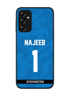 Rugged Black Edge Case for Samsung Galaxy A14 / A14 5G, Slim fit Soft Case Flexible Thin Cover - Player Name - Najibullah Zadran, Jersey Number- 1