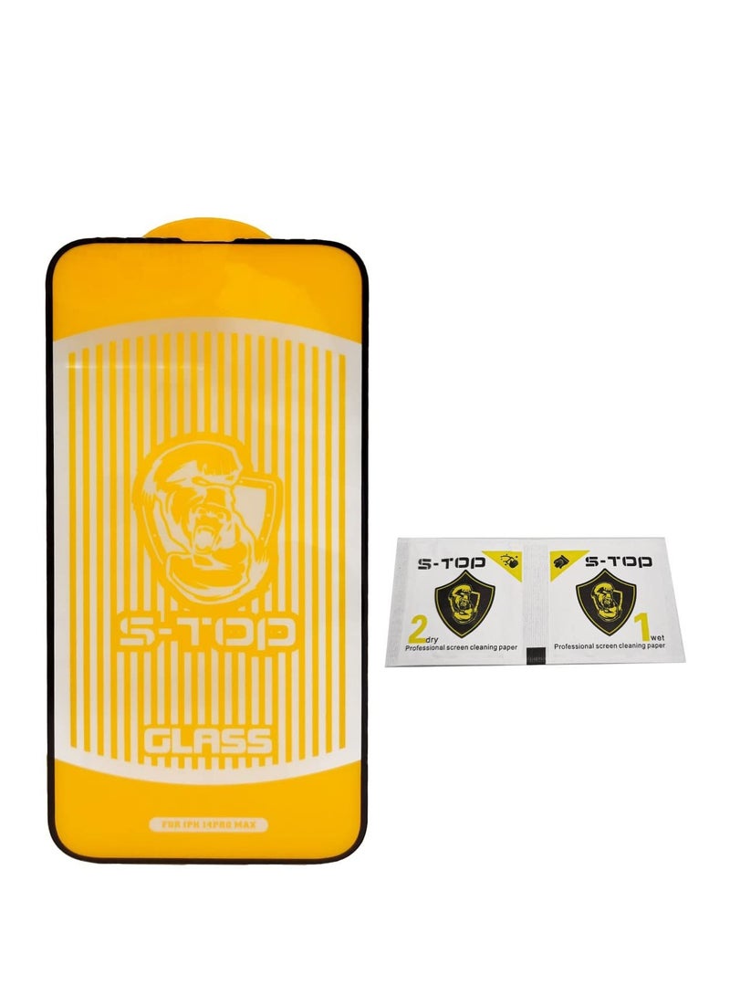 S-TOP 10D Tempered Glass Screen Protector For iPhone 14 Pro Max - Edge To Edge - Image 2