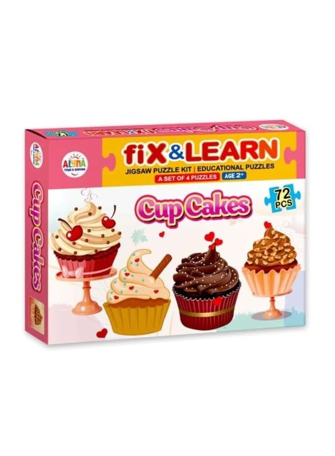 Alyna Fix 'N' Learn Cup Cakes Jigsaw Puzzle Kit 72-Pieces - Image 1