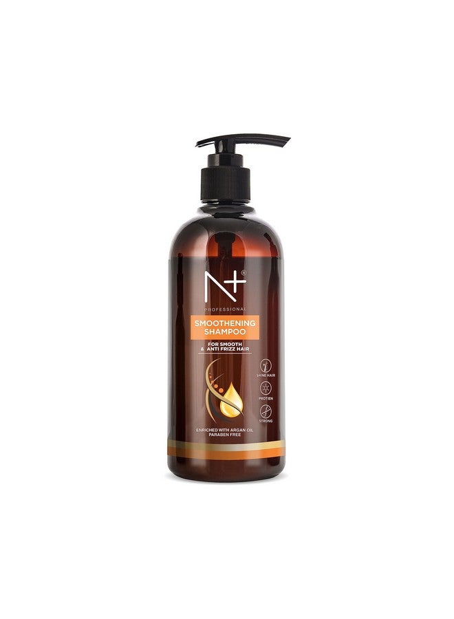 N PLUS Professional Smoothening Shampoo, For Smooth & Anti Frizz Hair, Enriched With Argan Oil, Paraben Free, 1 Count - Image 1