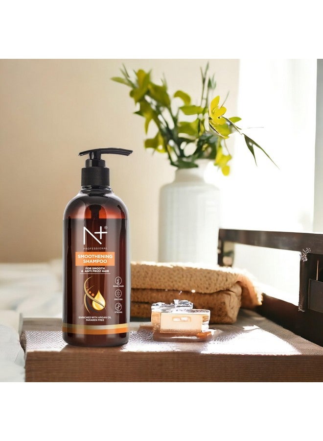 N PLUS Professional Smoothening Shampoo, For Smooth & Anti Frizz Hair, Enriched With Argan Oil, Paraben Free, 1 Count - Image 5