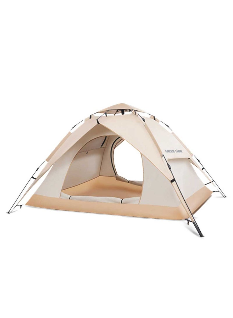 GREEN LION Camping Tent - 3-4 Person Family Tent Instant Easy Set up Tent with Carry Bag, Waterproof Windproof Pop Up Tent for Camping, Hiking, Mountaineering - Image 1