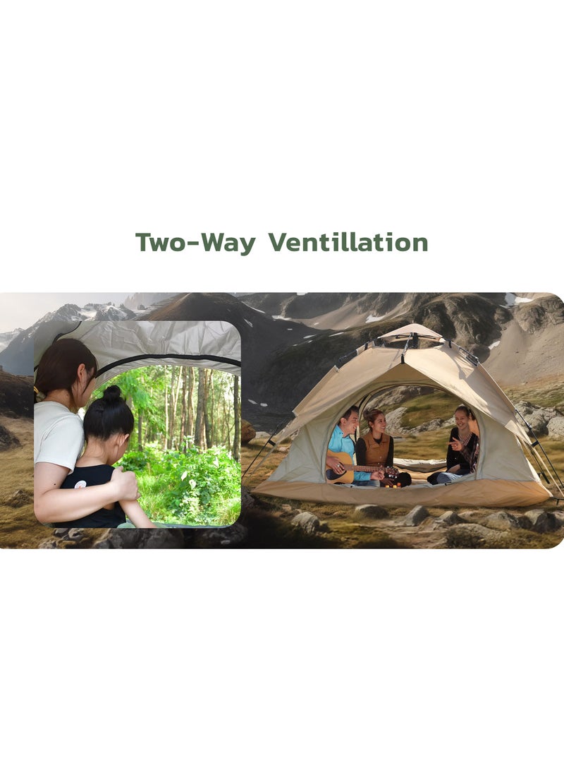 GREEN LION Camping Tent - 3-4 Person Family Tent Instant Easy Set up Tent with Carry Bag, Waterproof Windproof Pop Up Tent for Camping, Hiking, Mountaineering - Image 3