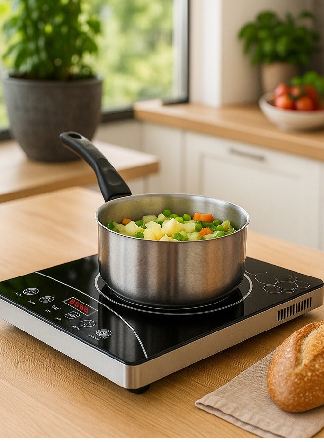 طباخ رقمي بالأشعة تحت الحمراء مع شاشة LED مكونة من 4 أرقام، 8 إعدادات حرارة، مؤقت قابل للبرمجة لمدة 3 ساعات، وعنصر تسخين خزفي. - Image 2