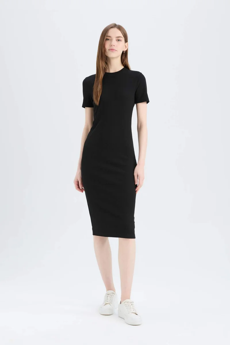 ديفاكتو Bodycon Crew Neck Camisole Midi Dress