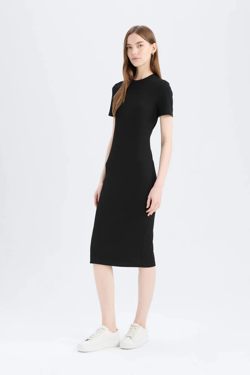 ديفاكتو Bodycon Crew Neck Camisole Midi Dress