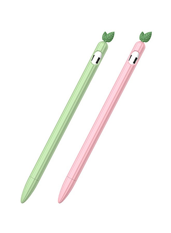 غلاف قلم رصاص من قطتين، تصميم ثمار الكرتون غطاء واقي من السيليكون ليّن لقلم رصاص الجيل الأول (الخوخ + أفوكادو)(لا يتضمن قلم رصاص - Image 1