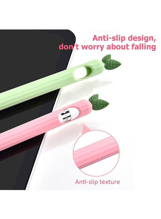 غلاف قلم رصاص من قطتين، تصميم ثمار الكرتون غطاء واقي من السيليكون ليّن لقلم رصاص الجيل الأول (الخوخ + أفوكادو)(لا يتضمن قلم رصاص - Image 2