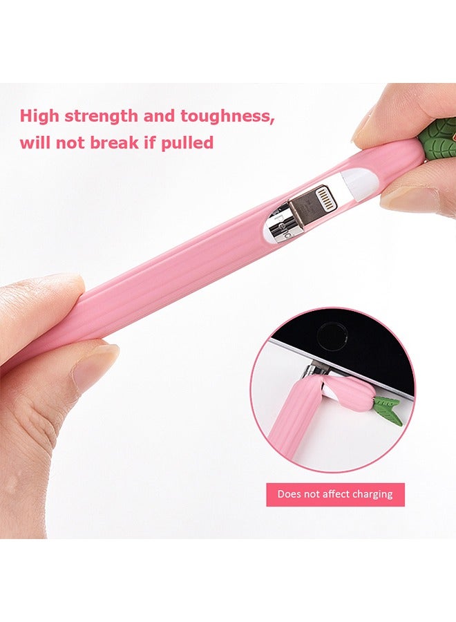 غلاف قلم رصاص من قطتين، تصميم ثمار الكرتون غطاء واقي من السيليكون ليّن لقلم رصاص الجيل الأول (الخوخ + أفوكادو)(لا يتضمن قلم رصاص - Image 5