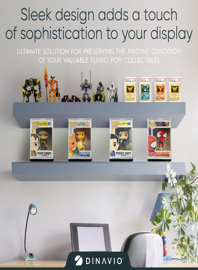 Dinavio Crafthouse Funko Pop Protector - Acrylic Funko Pop Display Case - Sturdy Stackable Design - 4mm Thick Funko Pop Protector Case for 4'' Vinyl Figures - Funko Pop Case Includes Black Base - Image 5