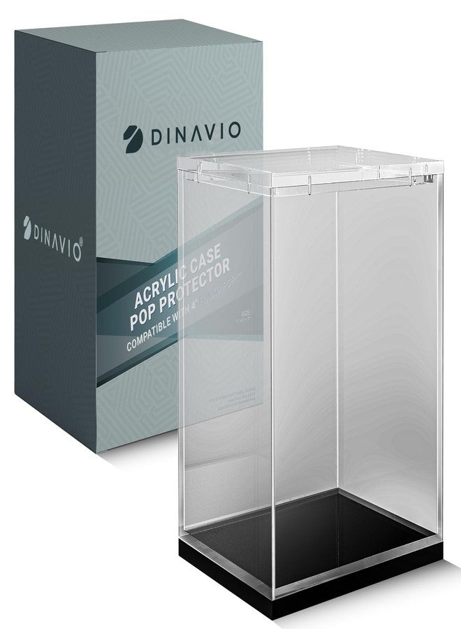 Dinavio Crafthouse Funko Pop Protector - Acrylic Funko Pop Display Case - Sturdy Stackable Design - 4mm Thick Funko Pop Protector Case for 4'' Vinyl Figures - Funko Pop Case Includes Black Base - Image 1