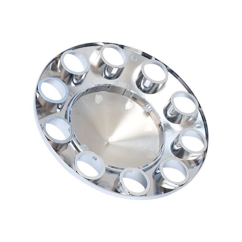 JESONN Chromed ABS Plastic Hubcaps Front and Rear Wheel Axle Cover Set with 33mm Thread-On Lug Nut Covers for Semi Trucks Removable Center Cap (Pointed) - Image 3