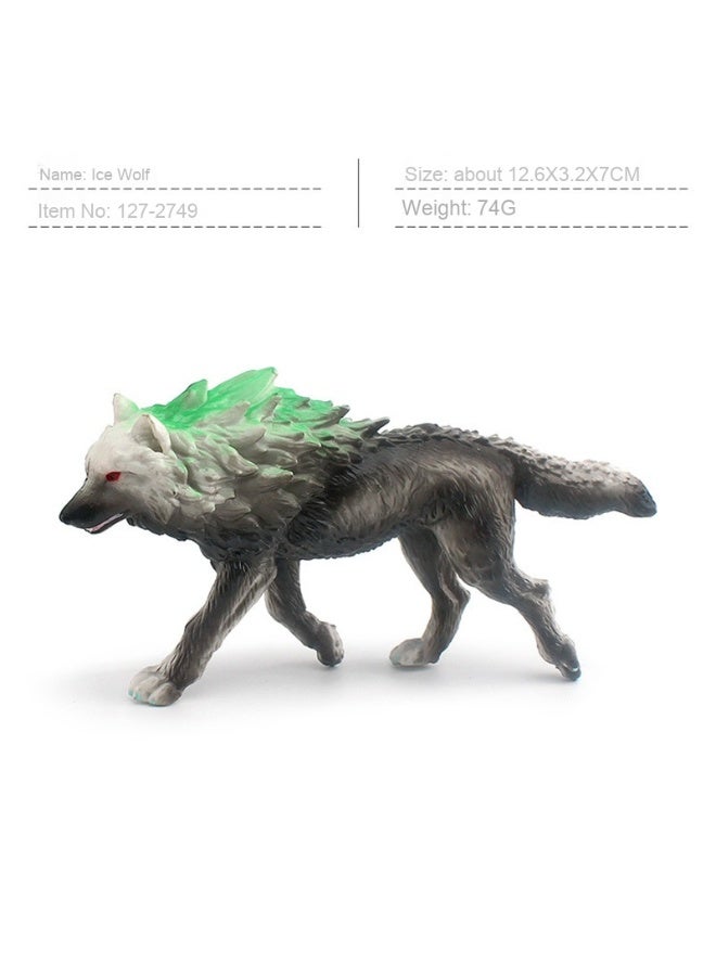 NIBEMINENT WoW Legendary Beast Howling Snow Wolf Knight Desktop Figure