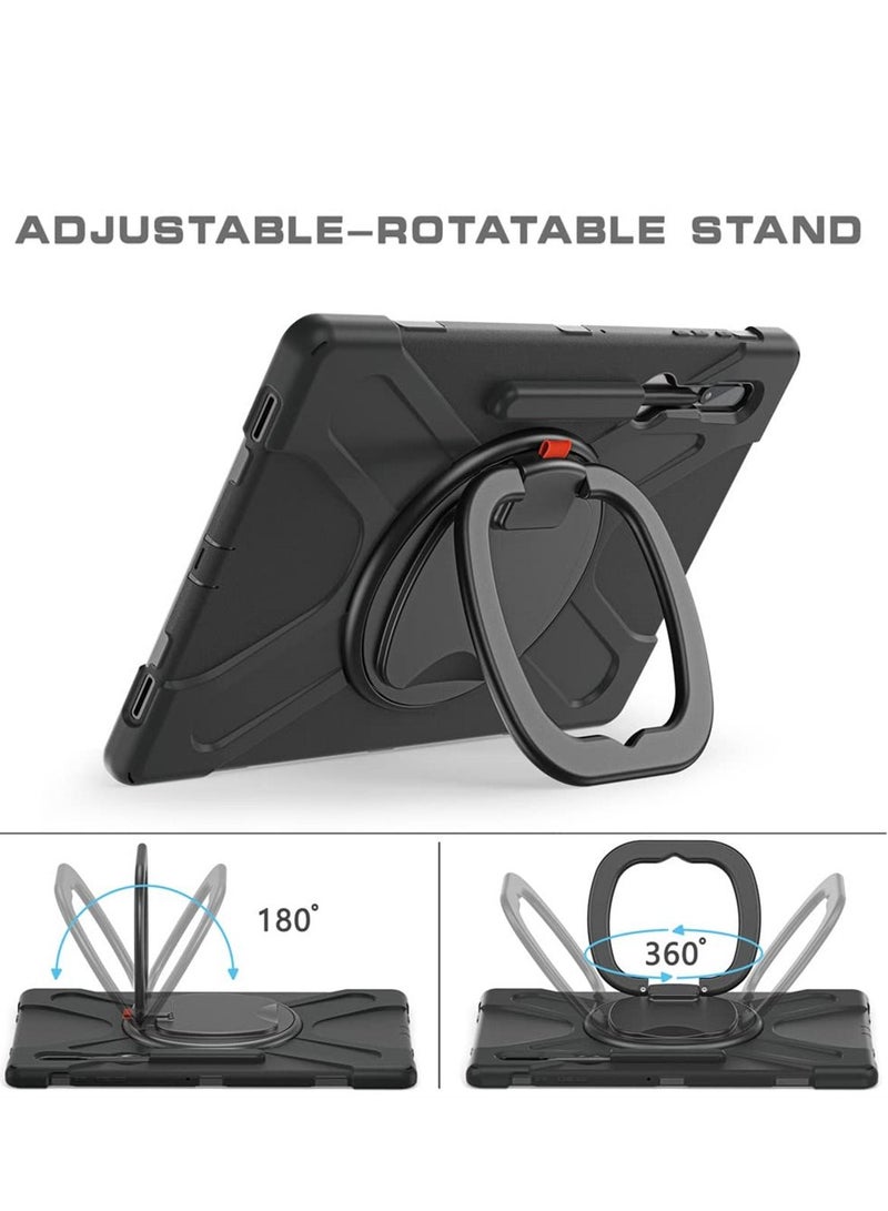 SYOSI 360 Rotation Case for Samsung Galaxy S8 Ultra 14.6" Sturdy Cover Rotate Ring Stand Shoulder Carrying Strap Hand Strap Rugged Children Adults Outdoor Case - Image 3