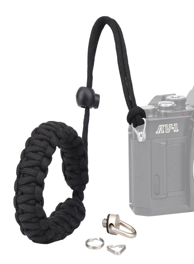 Rigdance حزام معصم للكاميرا من نوع Rigdance Paracord مع برغي سريع الفك لكاميرات Insta 360 X3 و X2، حزام يد عالمي لكاميرات DSLR وكاميرات الحركة وعصي السيلفي (أسود) - Image 5