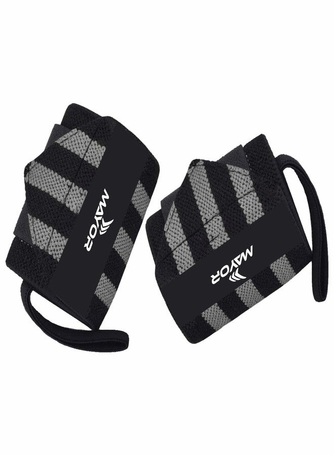 Mayor Secure Gym Gloves Wrist Support (Free Size) (One Size, Grey/Black) - Image 2
