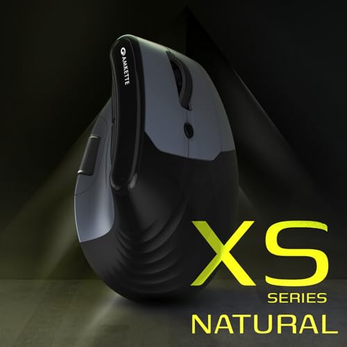 Amkette XS Series Natural Vertical Wireless Mouse/Bluetooth Mouse with Side Scroll, 2.4GHz, 2 x BT, 7 Buttons, Multi-OS Compatibility, Rechargeable, 3200 DPI, Smart, Superior Design, 2 Yrs Warranty - Image 2