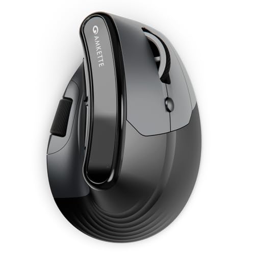 Amkette XS Series Natural Vertical Wireless Mouse/Bluetooth Mouse with Side Scroll, 2.4GHz, 2 x BT, 7 Buttons, Multi-OS Compatibility, Rechargeable, 3200 DPI, Smart, Superior Design, 2 Yrs Warranty - Image 1