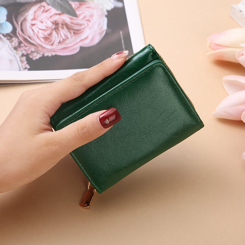 Multifunctional Solid Color PU Leather Wallet, RFID Blocking Design Portable Daily Storage Purse for Cards Cash Coin Business Use - Image 1