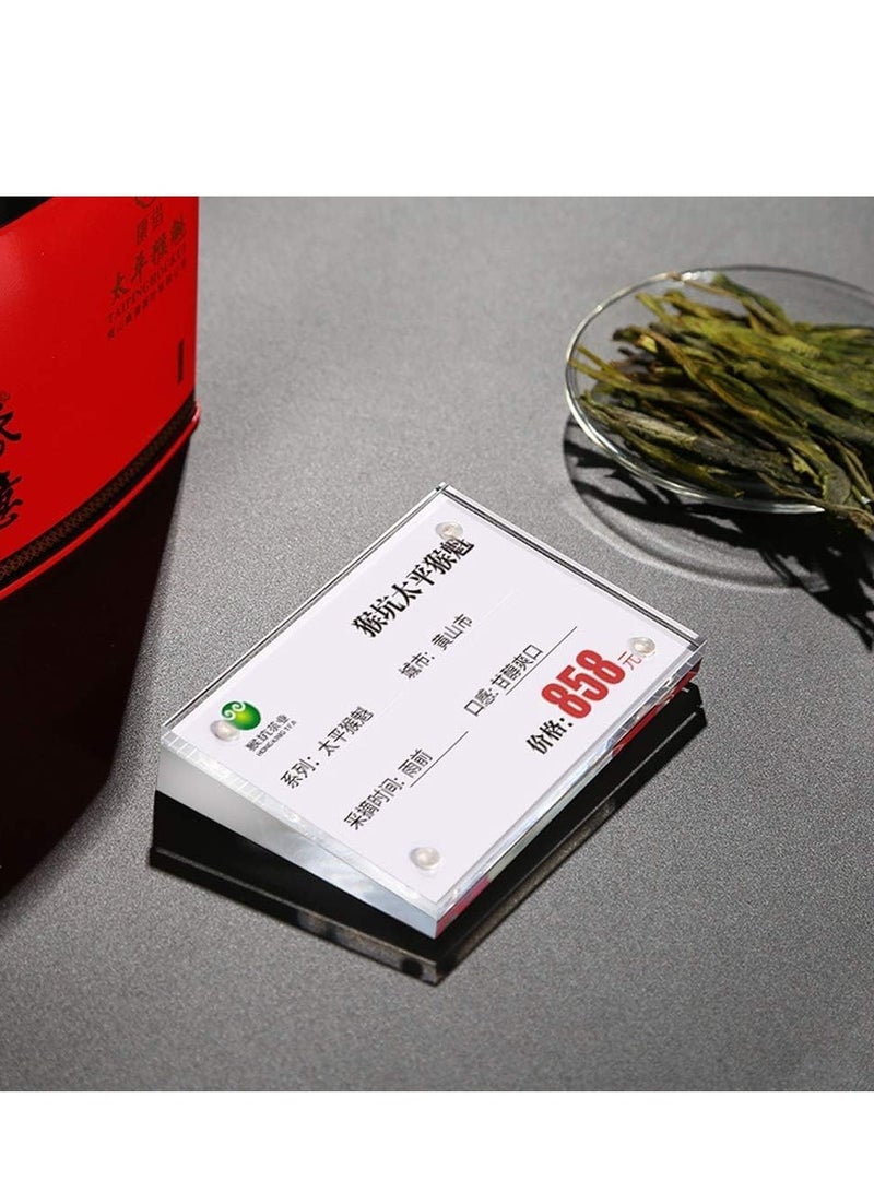 Eckek Acrylic Label Holder Price Tag Displays Sign Holder Data Card Holder Table Top Sign Stand - Image 4