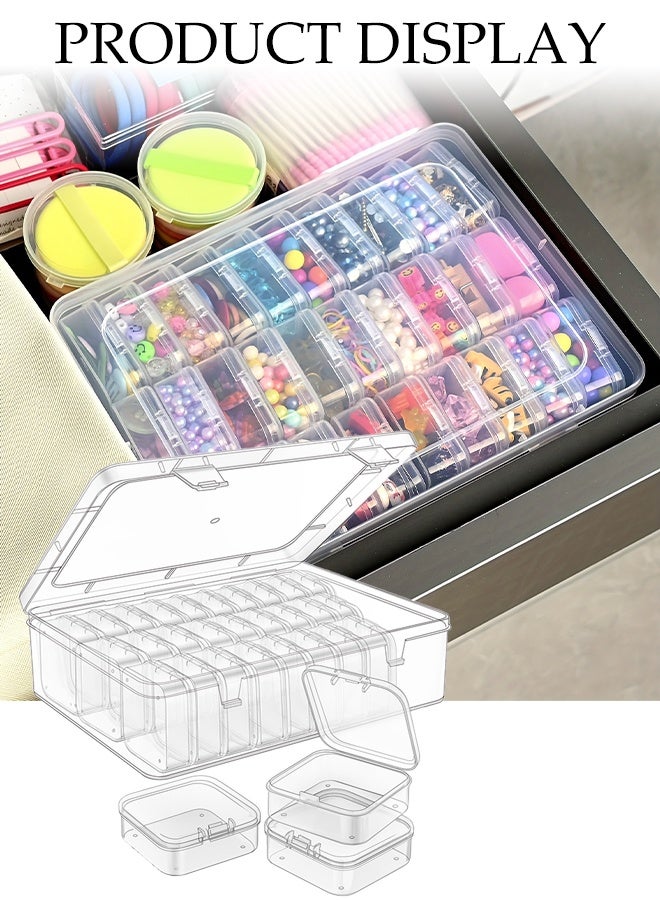 DUNISO 30 Grids Clear Plastic Organizer Box,Reusable Jewelry Bead Storage Box,Dustproof and Moistureproof，for Fishing Tackles Washi Tapes Threads Jewelry Beads Earring - Image 5