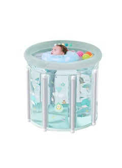MaBaby حوض سباحة للأطفال، وقضبان مقبض وصرف - حوض سباحة صغير للأطفال وآمن على البشرة، وحوض استحمام وحفرة كروية، ودلو عميق للغسيل  - Image 1