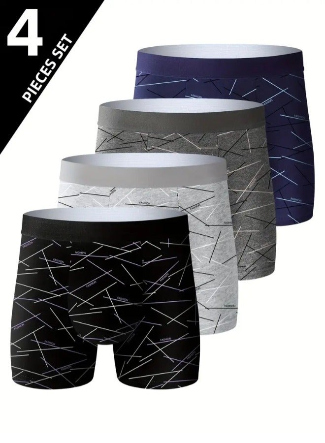 ShebSheb 4 Pack Men's Boxer Briefs, Soft and Breathable Underwear with ComfortFlex Waistband - Image 1