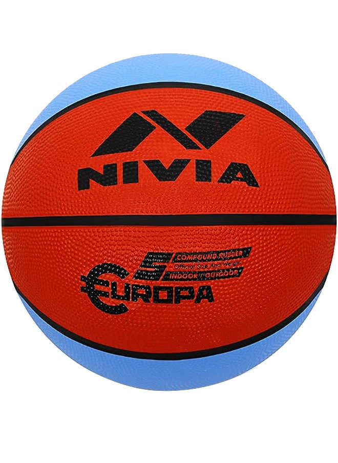 Nivia Europa Basketball Size: 7 Multicolour  | 8 Panels | Material Core Bladder Latex | Suitable for Hard Surface | Machine Stitched | Training/Match Ball for Men  - Image 2