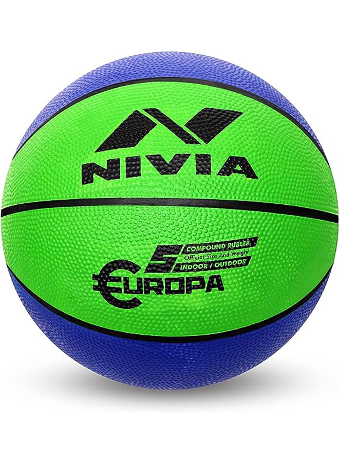 Nivia Europa Basketball Size: 7 Multicolour  | 8 Panels | Material Core Bladder Latex | Suitable for Hard Surface | Machine Stitched | Training/Match Ball for Men  - Image 3