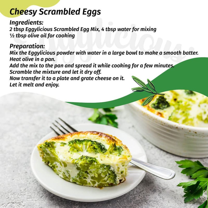 Eggylicious Egg Scramble Mix - Made w/ Hormones Free Whole Eggs/Protein Packed -Easy & Delicious Breakfast - Ideal for Outdoors/Camping/Backpacking - Preservatives Free - Easy Storing 1 lb Jar - Image 4