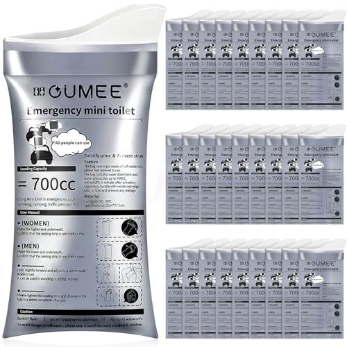 OUMEE 28/23/20/12/8 Pack Disposable Urine Bags, 700ML Travel Pee Bags Unisex Urinal Bag Vomit Bag for Travel Traffic Jam Emergency Portable Camping Urinal Bags for Men Women (12) - Image 1