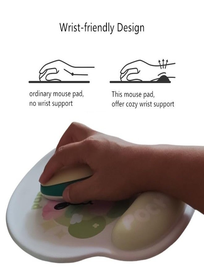 Teanea Cute Non-Slip Mouse Pad with Wrist Rest and Keyboard Wrist Support Pad for Desk Typing Gaming Home Office, Pochacco - Image 4