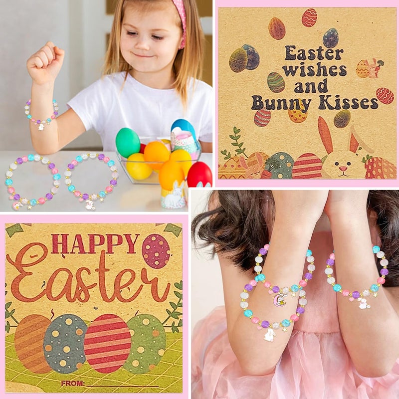 JZILU 3pcs Easter Bracelets For Girls, Bunny Bracelet Easter Basket Stuffers For Girls - Image 2