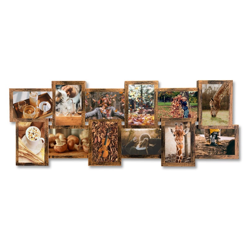 J.M.Deco JMDeco 12 Opening Collage Picture Frames for Wall Decor 4x6 picture frame collage for Home Decoration Gifts Collage Wall Hanging Photo Frames for 6x4 Photo Gold 