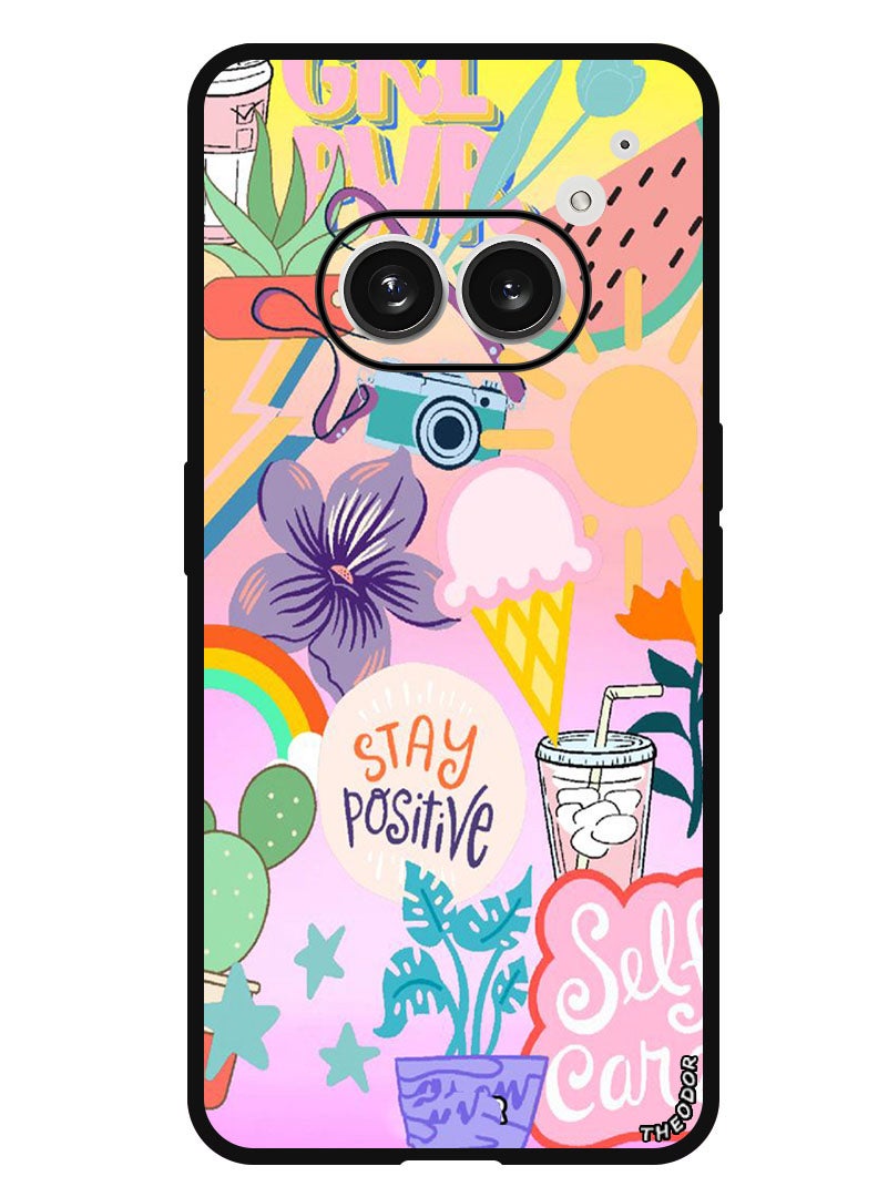 Theodor Protective Case Anti Scratch Shock Proof Bumper Cover For Nothing Phone (2a) Stay Positive - Image 1