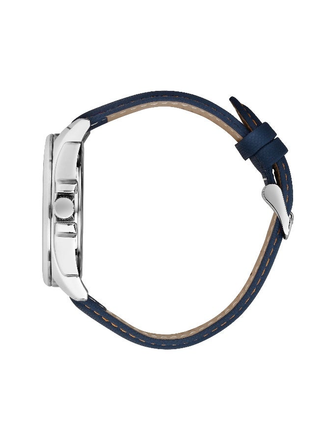 Chronostar Men's Blue Round Analog Dial with Blue Leather Band Watch - 44mm - R3751327001 - Image 3