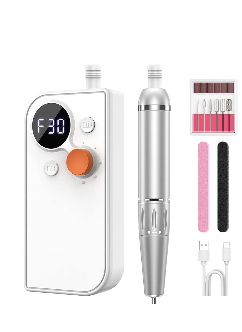 SYOSI - Electric Nail Files Professional Nail Drill, Portable Nail Drill Machine for Acrylic Nail, 30000RPM Adjustable Speed Electric Manicure Pedicure Set, Home Salon Use - Image 1
