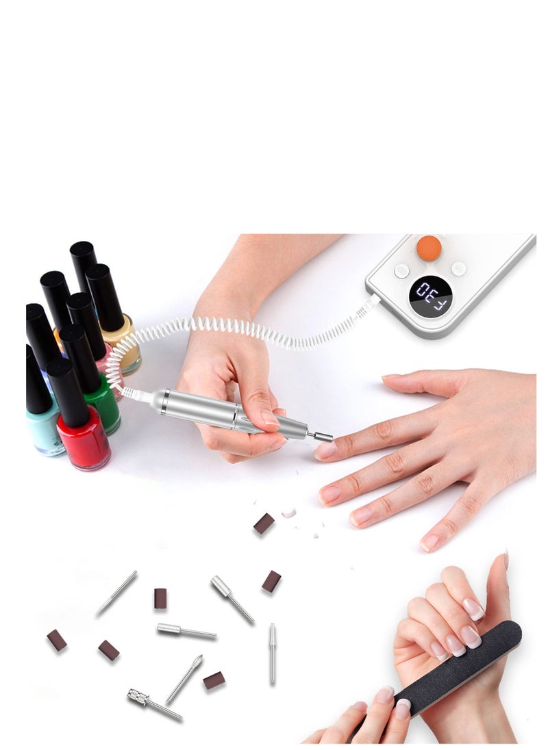 SYOSI - Electric Nail Files Professional Nail Drill, Portable Nail Drill Machine for Acrylic Nail, 30000RPM Adjustable Speed Electric Manicure Pedicure Set, Home Salon Use - Image 1