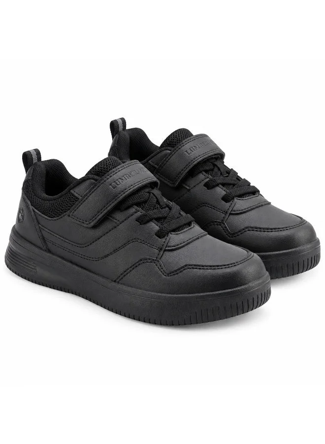 Lumberjack Lumberjack Unisex Kids School Shoes Black Hook & Loop Strap Lightweight School Sneakers for Daily Wear