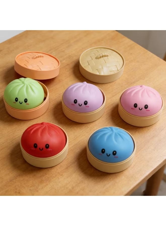 JUE-FISH Dumpling Squishies,Giant Glitter Dumpling Box,Colorful Sensory Toys Stress Relief Ball,Soft Squeeze Decompression Dough Gift for Adults,Easter Basket Stuffers (B-Pink, 1PCS) - Image 4