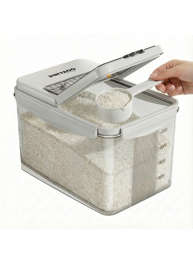 Airtight Rice Container for Fresh Kitchen Storage (5KG) | Freshness Timer & Magnetic Lid - Image 4
