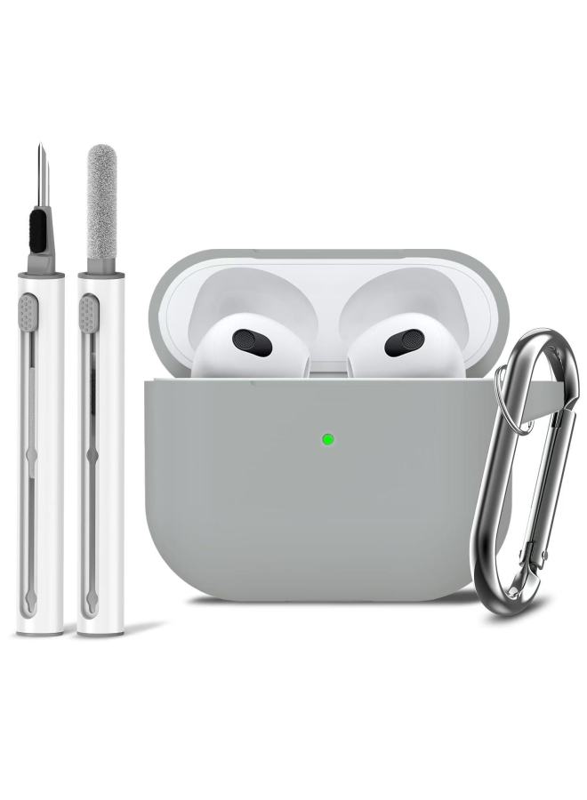 Suitable For Airpods Protective Cover Apple Bluetooth Earphone Shell Plus Cleaning Pen Suit-Color:Light Gray-Model:airpods 1/2 - Image 1