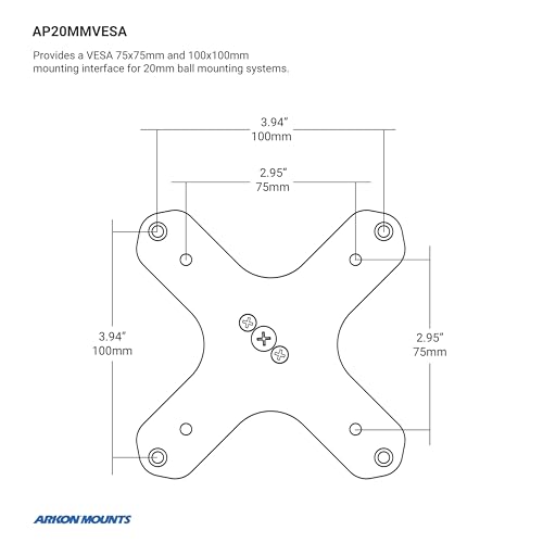 ARKON Mounts Heavy Duty Multi Angle Drill Base Mounting Pedestal for VESA 75/VESA 100 Compatible Devices - Image 3
