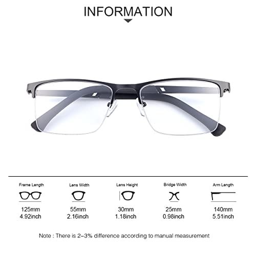 PEEPAI Photochromic Progressive Multifocus Reading Glasses UV Sun Readers Computer Blue Light Blocking Transition Glasses Men Women 2.5 - Image 3