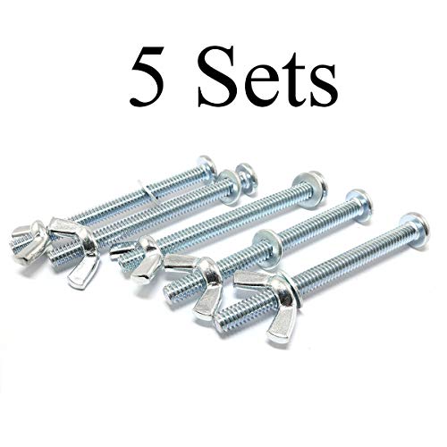 Pro Bamboo Kitchen 5Sets Screw Bolts with Wing Nut Zinc Plated Carbon Steel Mounting Hardware Fitting Fastenings:1/4"-20 Hand Tighten Wing Nuts,1/4"-20x3" Phillips Head Screw Bolt with Washers - Image 5